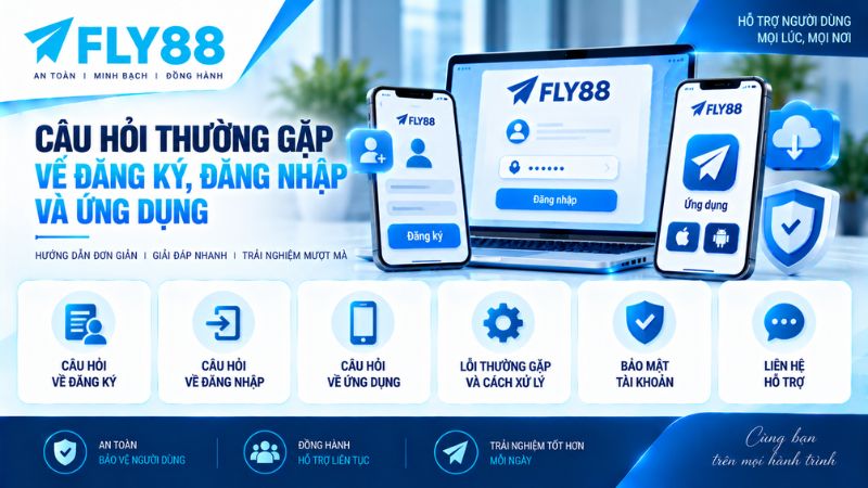 Câu hỏi thường gặp về đăng ký, đăng nhập, tải ứng dụng FLY88 và bảo mật tài khoản